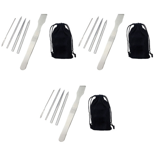 3Sets Durable Silver Paracord Needles for Weaving and Crafting 2