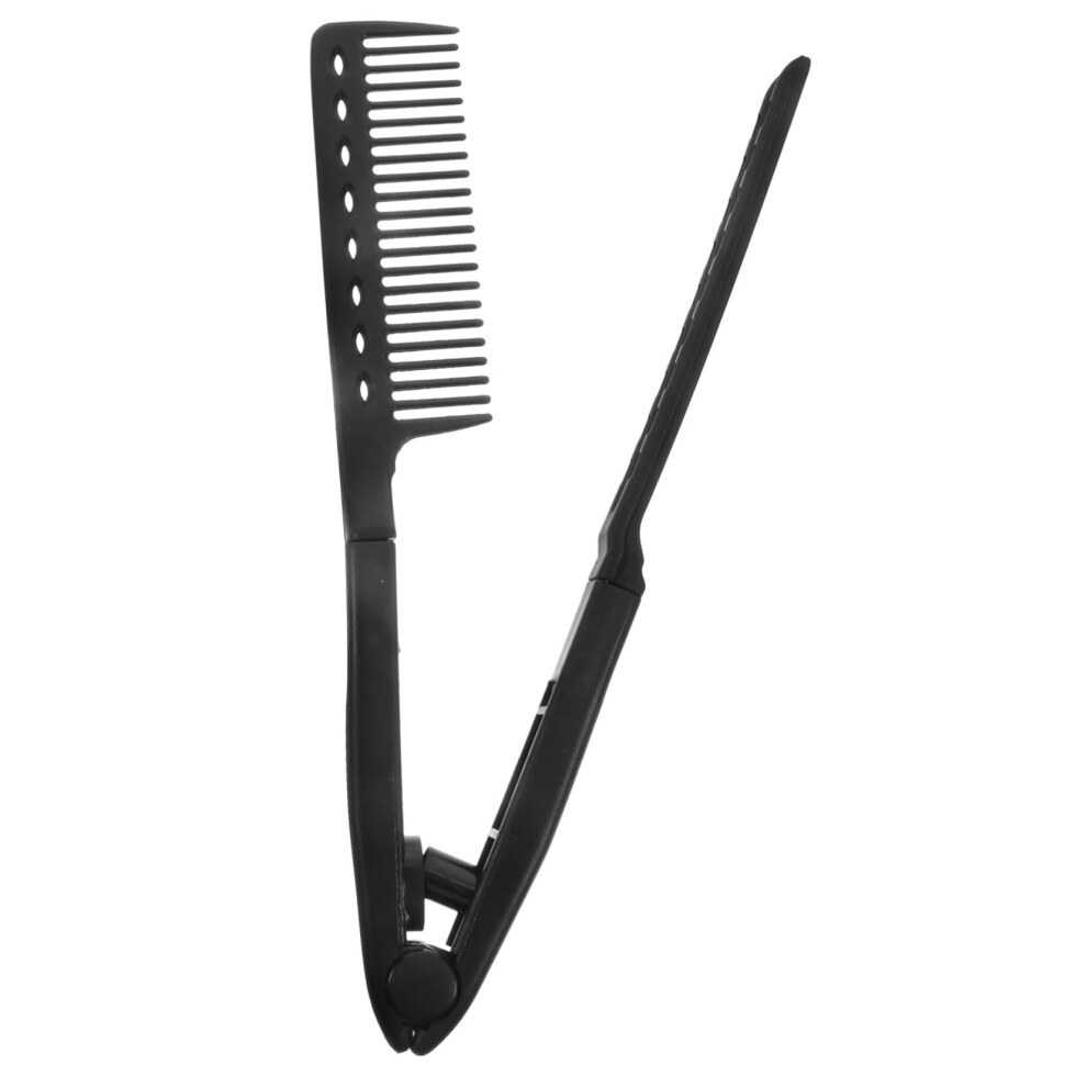 Foldable V Shaped Hair Straightening Comb for Thick and Thin Hair Ergonomic Salon Styling Tool