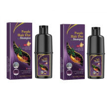 Purple Hair Dye Shampoo 2 Pack 100ml, 3 in 1 Long Lasting Gray Coverage with Natural Ingredients