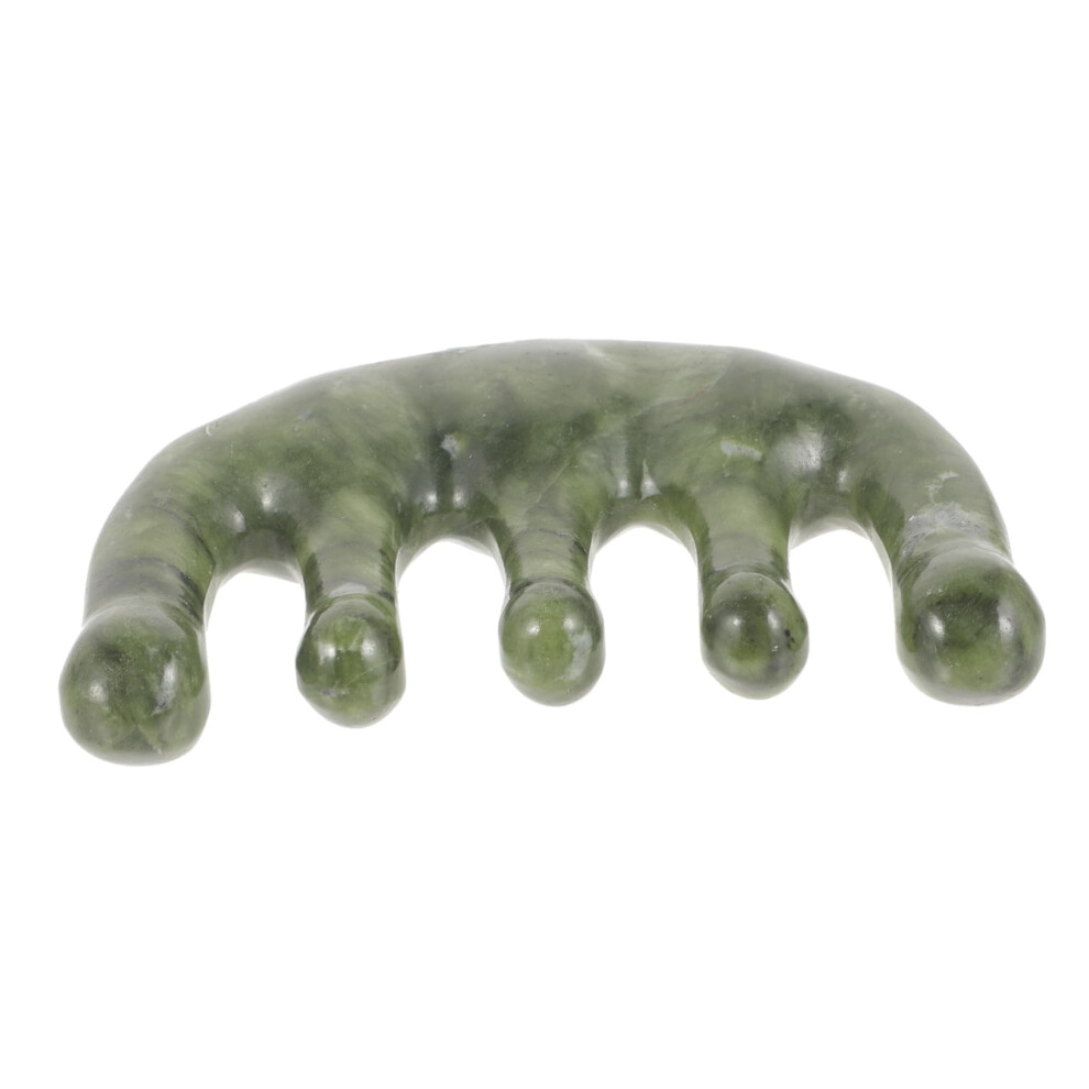 Unisex Jade Scalp Massage Comb For Hair Growth, Smooth Detangling Gua Sha Jade Comb For Thick Curly Hair