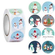 500Pcs Roll Christmas Santa Claus Stickers Waterproof Vinyl Classic Designs for Gifts and Crafts
