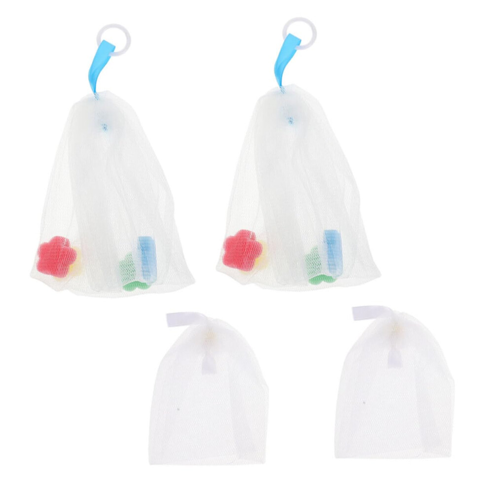 Soap Saver Bag Set with Foaming Net for Rich Lather and Gentle Exfoliation, Travel Friendly