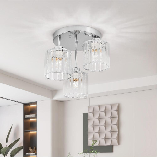 Living And Home 3-Light Crystal Ceiling Light 1