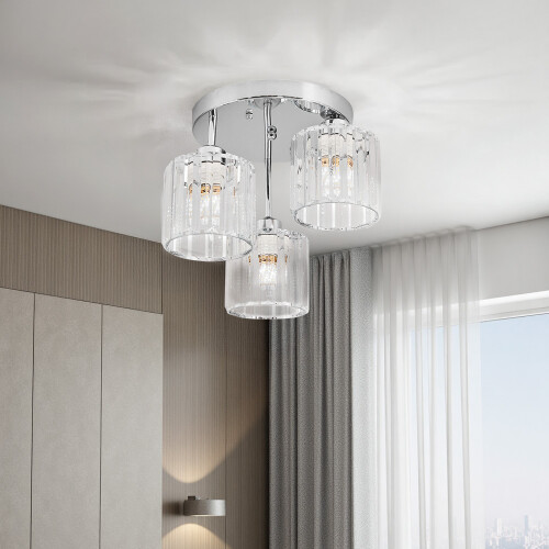 Living And Home 3-Light Crystal Ceiling Light