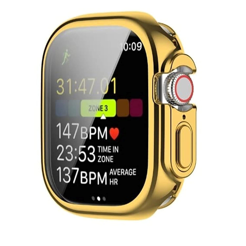 Clear Tpu Full Cover Case For Apple Watch Ultra 2 And 8 49Mm, Full Coverage Water Resistant Protector Gold 9044945207705