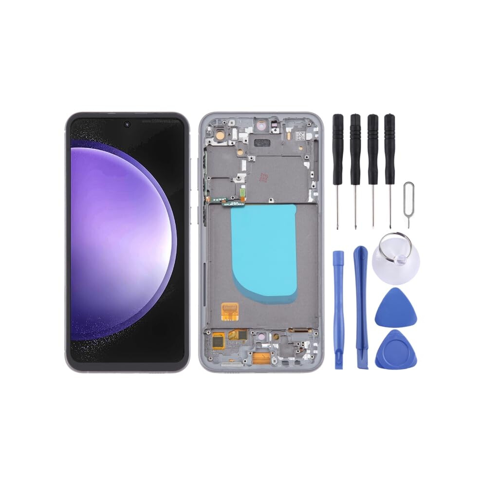 Screen Replacement For Galaxy S23 Fe Sms711b 6.43 Inch Oled Lcd Display With Frame Black 9099447334770