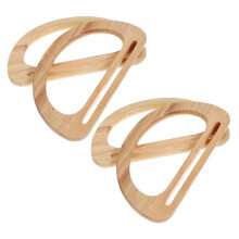 16Stk Beige Holz-Handtaschengriffe D-Form Ergonomisch