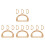 16Stk Beige Holz-Handtaschengriffe D-Form Ergonomisch 4