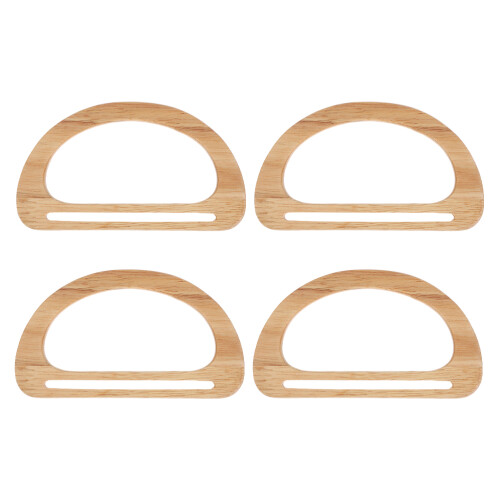 16Stk Beige Holz-Handtaschengriffe D-Form Ergonomisch 2