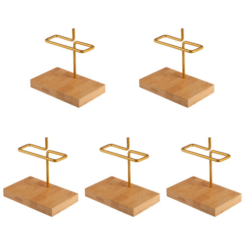 5Pcs Bamboo Coffee Filter Rack Large Capacity Stand for Household 1