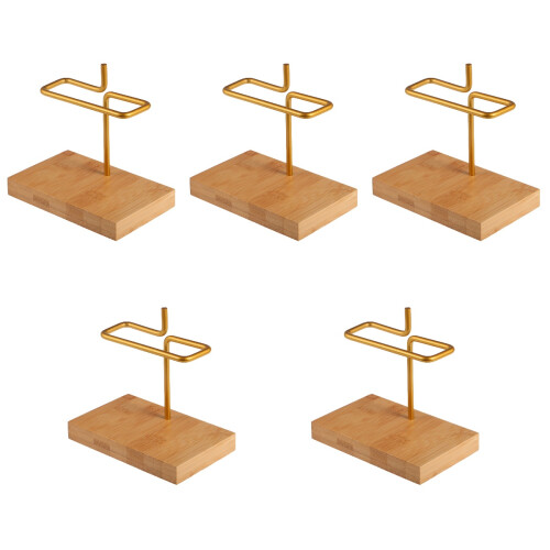 5Pcs Bamboo Coffee Filter Rack Large Capacity Stand for Household 2