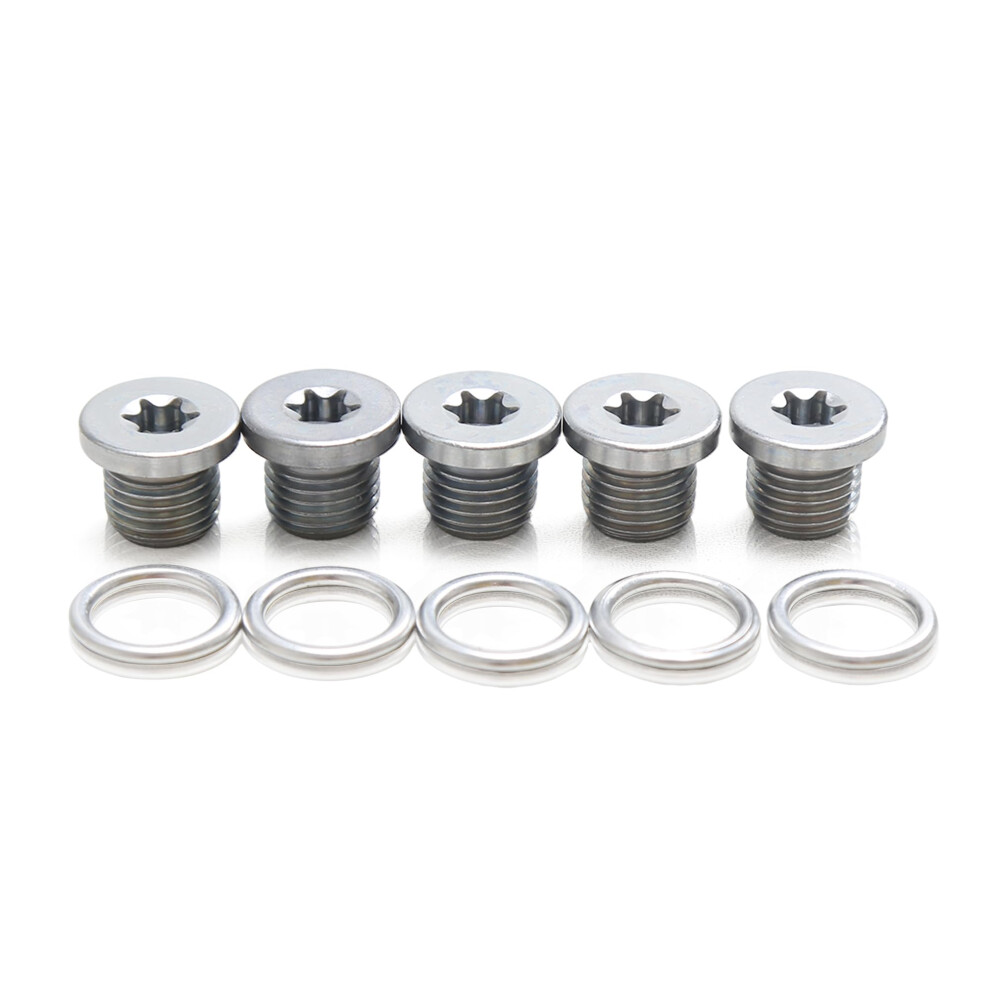 Oil Drain Plug M14x1.5 With Crush Washer, 5Pcs Compatible With Vw Audi Golf Jetta Passat 9113335592209