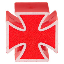 4Stk Dekorative Ventilkappen Auto Reifen Rot ABS Mit Kreuzform