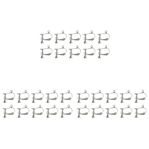 30Pièces Clips Convertisseurs Boucles D'oreilles Argent DIY Partage 1