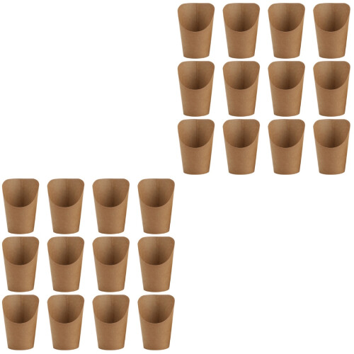 100Pièces Supports Cônes En Papier Kraft Pour Aliments 2