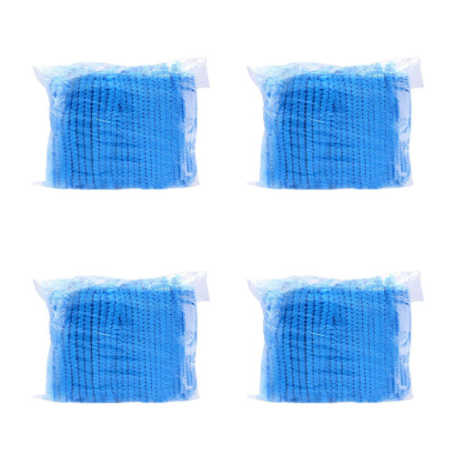 400Stk - Kochhauben Elastisch Blau Einweg Bouffant Kappen 1