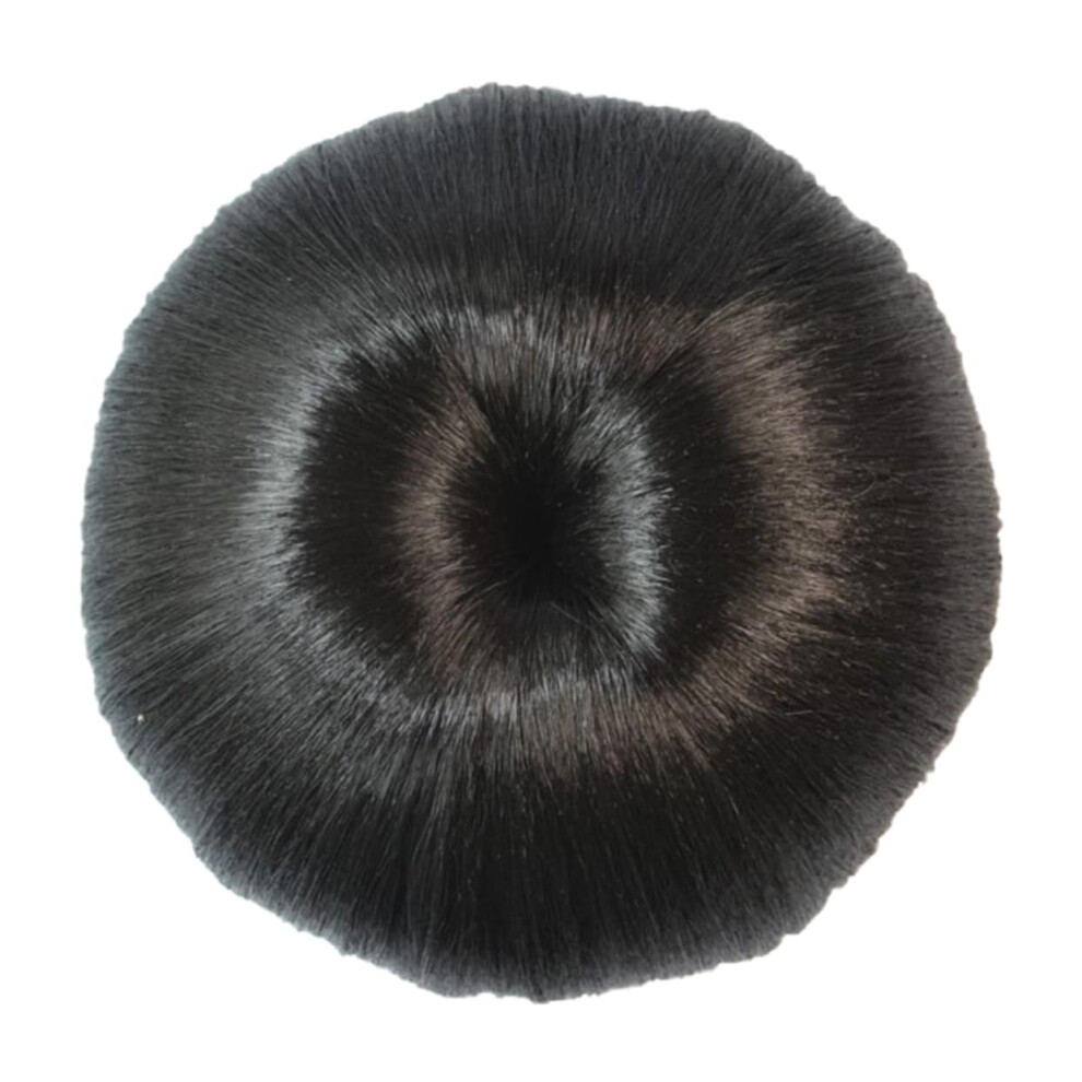 Black Synthetic Hair Bun Donut for Women Vintage Chignon Hairpiece Instant Volume Boost