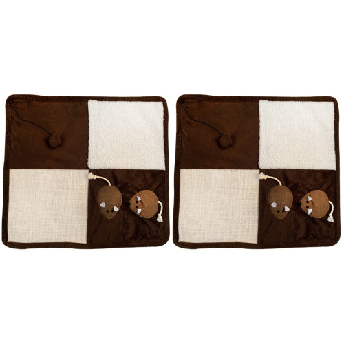 2Pcs Coffee Cat Grinding Mat Soft Claw Scratch Pad for Pets 1