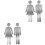 2Paires Plaques Identification Toilette Argent Usage Public 3