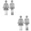 2Paires Plaques Identification Toilette Argent Usage Public 6