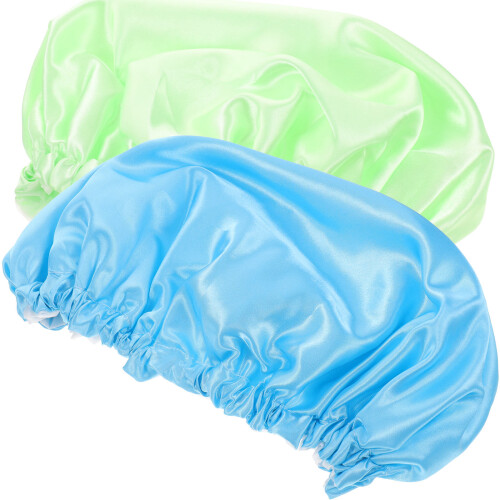 8Pièces Bonnets De Douche Respirants En Satin Pour 1