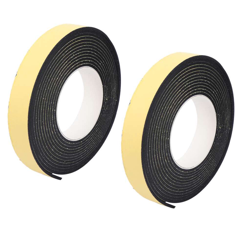 2Pcs Black Closed Cell Sponge Tape Adhesive Seal Strip For Windows Insulation Use Collision Strips 3623508462605
