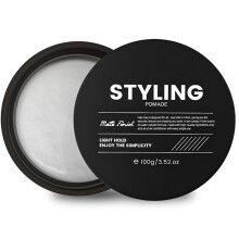 Men's Strong Hold Matte Hair Pomade, Low Shine, WaterBased, AllDay Styling, 3.52oz