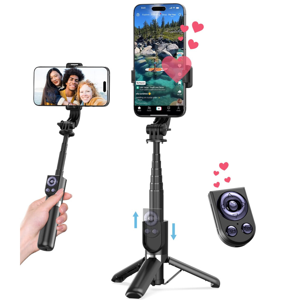 Selfie Stick Tripod With Bluetooth Remote, 32' Extendable Phone Tripod Stand For Iphone And Android 9099447335050