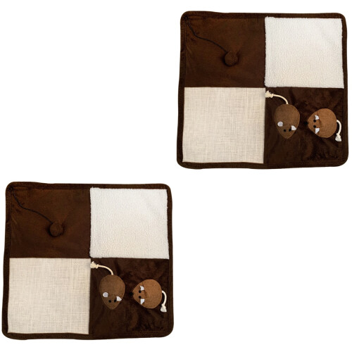 2Pcs Coffee Cat Grinding Mat Soft Claw Scratch Pad for Pets 2