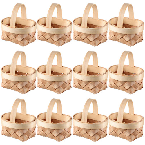 2 Pieces Small Easter Basket Miniature Mininwoven Baskets Wicker