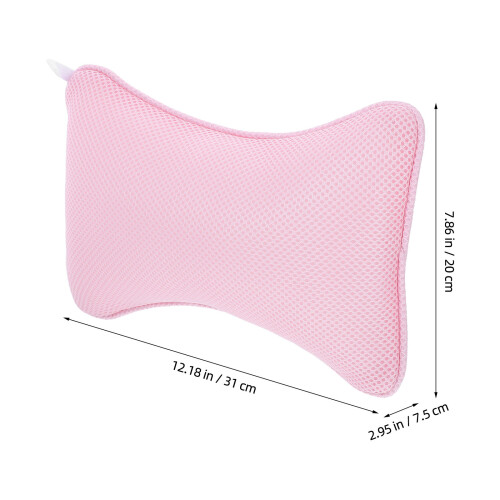 2Pièces Coussin De Bain Rose À Ventouses Support Ergonomique Nuque 1