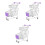 3Pièces Chariot Supermarché Jouet Violet Double Couche Résistant 2