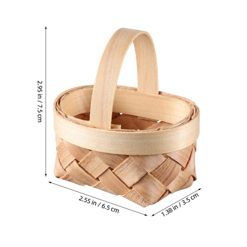 2 Pieces Small Easter Basket Miniature Mininwoven Baskets Wicker 2