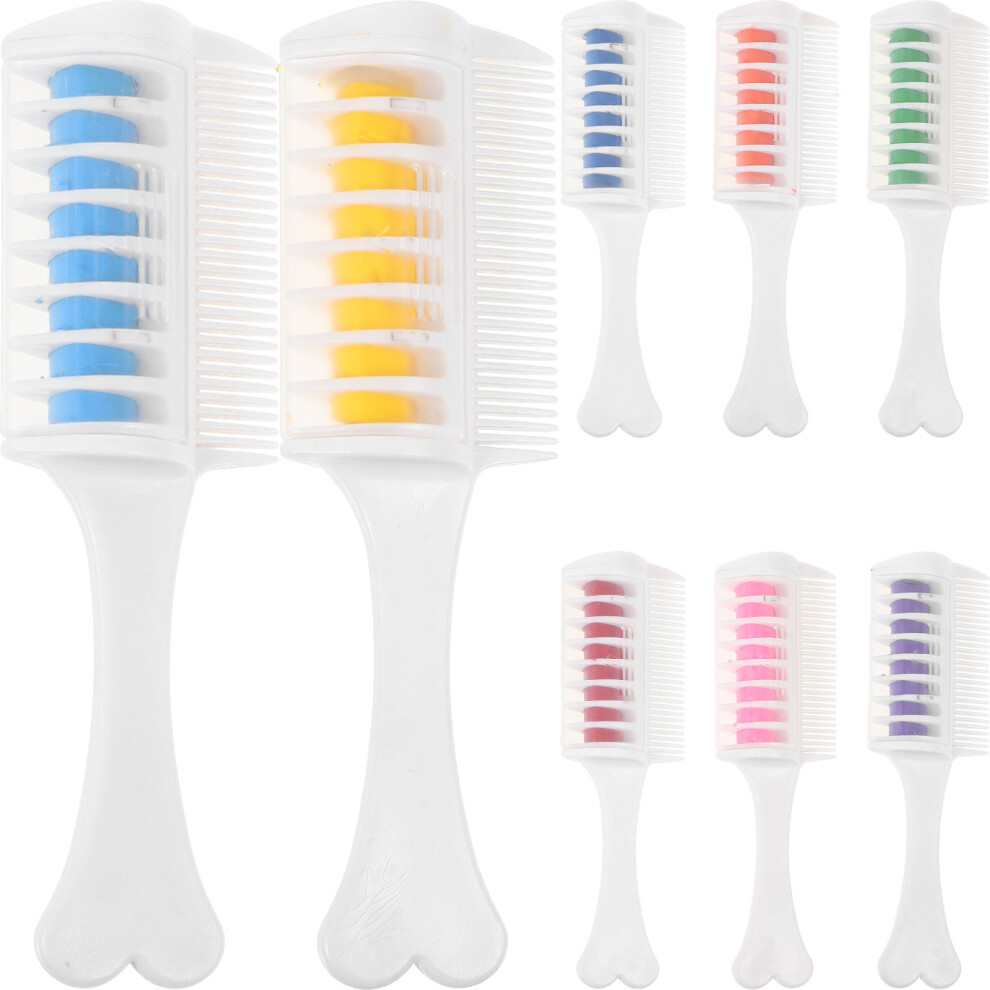Villcase 8Pcs Hair Chalk Combs Temporary Washable Hair Dye