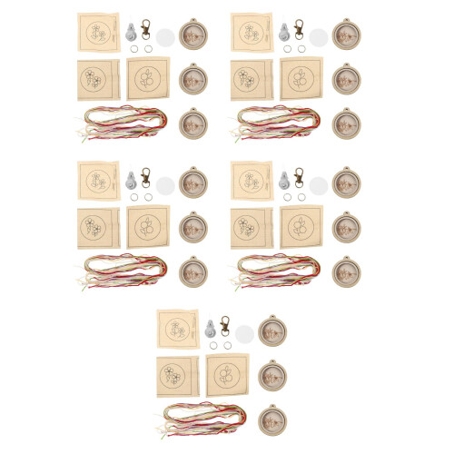 15Sets Kinder Stickanhänger Set Mit Holz Metall Stoff Material 2