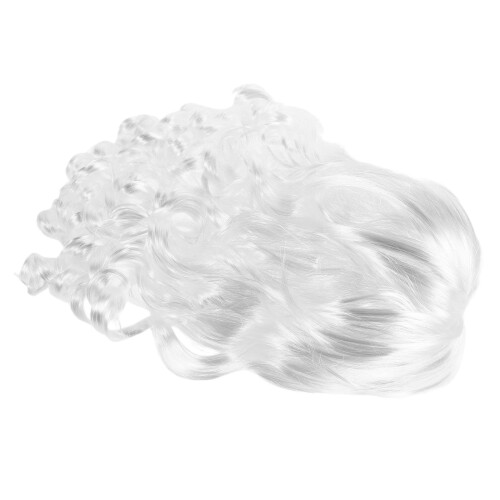 3Pièces Perruques Blanches Fausse Chevelure Longue Pour Déguisement