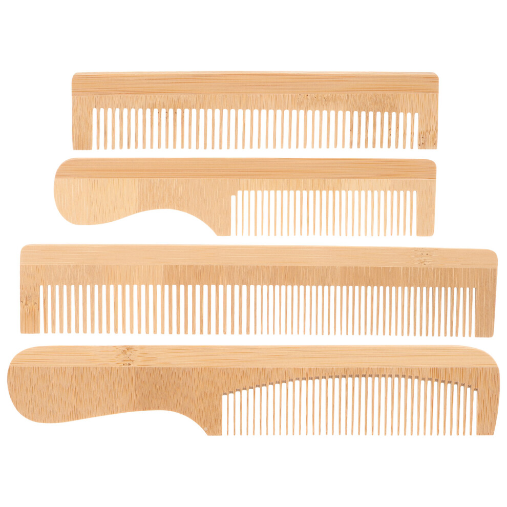 Totority 16Pcs Ergonomic Wooden Comb Set Khaki Styling And Detangling Combs