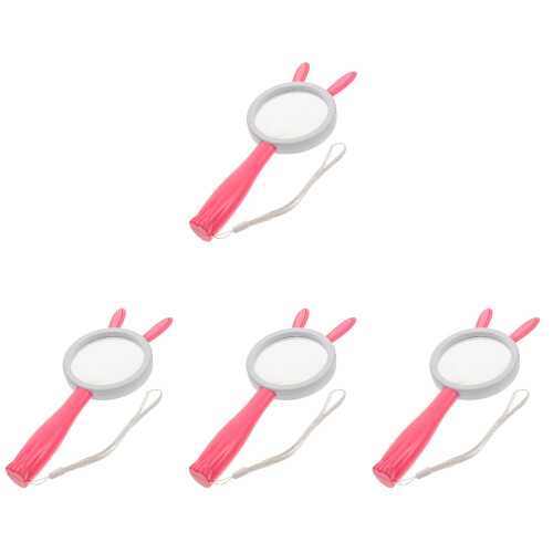 4pcs Handheld Magnifying Glass Handle Abs Cute Child 1