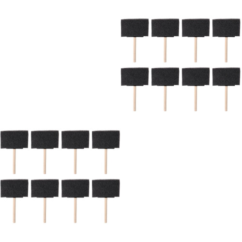 40Pcs Wooden Handle Sponge Brushes for Drawing Stains and Art Projects 2
