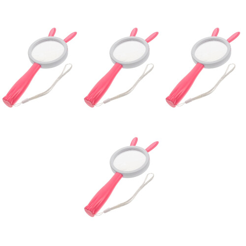 4pcs Handheld Magnifying Glass Handle Abs Cute Child 2