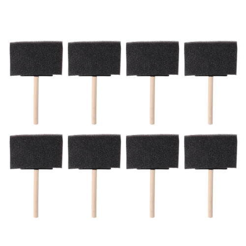 40Pcs Wooden Handle Sponge Brushes for Drawing Stains and Art Projects