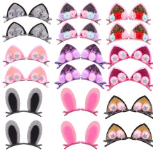 54Pcs Colorful Rabbit Ear Hairpins & Cat Ear Kid Hair Accessories Set
