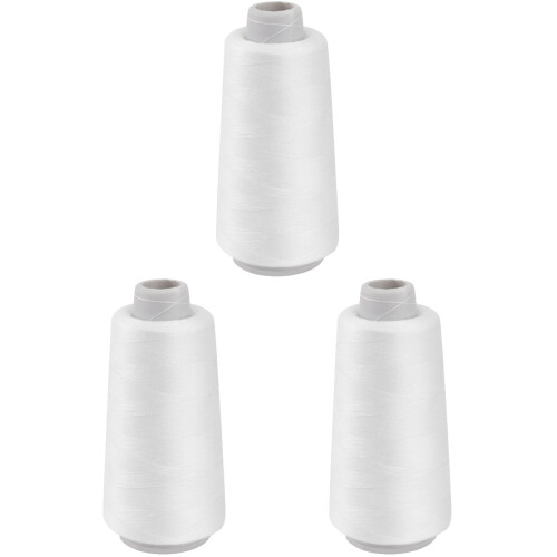 3Pcs 3000 Yards White Sewing Thread Cotton Ideal for Sewing Machines 2
