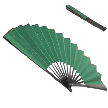 5Pcs Portable Green Chinese Handheld Folding Fans for Outdoor Use