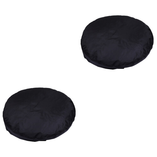 2Pcs Black Waterproof Pool Cover Practical Outdoor Bath Pool Protector 2
