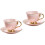 2Pcs Red Ceramic Drink Cup with Saucer Stylish Mug 4