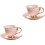 2Pcs Red Ceramic Drink Cup with Saucer Stylish Mug 3