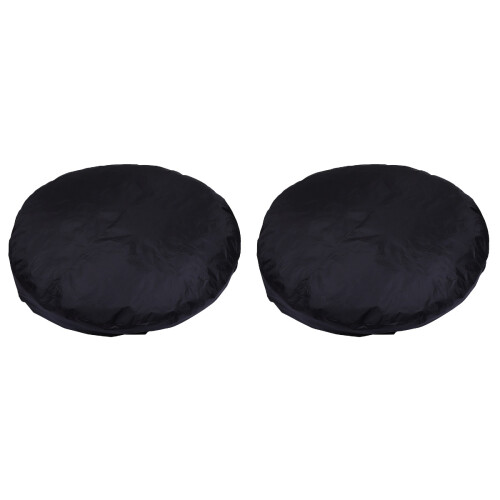 2Pcs Black Waterproof Pool Cover Practical Outdoor Bath Pool Protector 1
