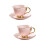 2Pcs Red Ceramic Drink Cup with Saucer Stylish Mug 6