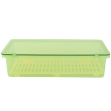 2Pcs Plastic Chopsticks Container Drain Tableware Storage Box Green